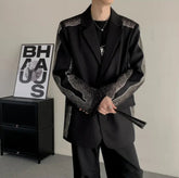 Men's Black Diamond Embellished Dinner Jacket - Formal Style